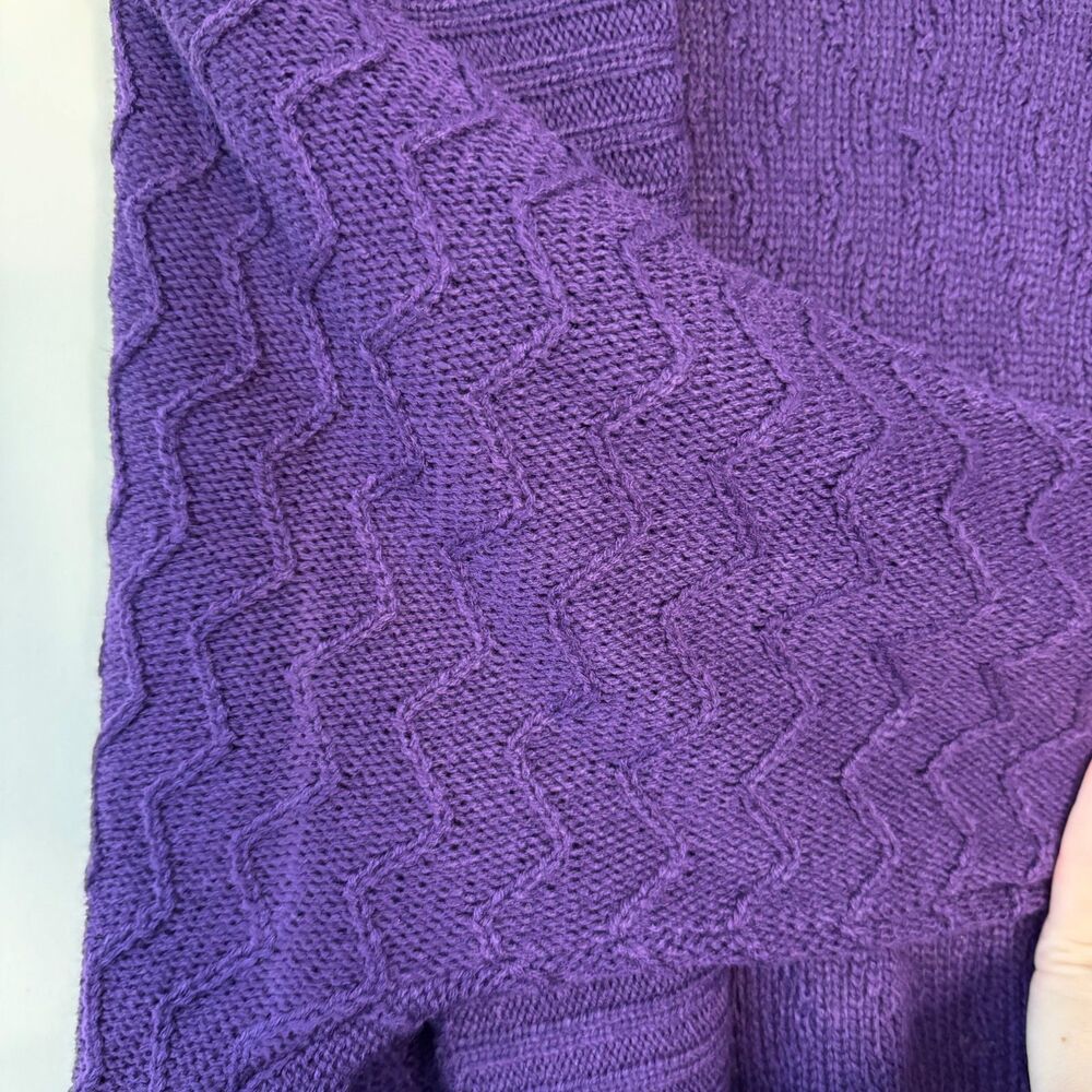 Ambiance Apparel Women's Purple Knit Open 3/4 Sleeve Cardigan Size Large - Picture 4 of 7